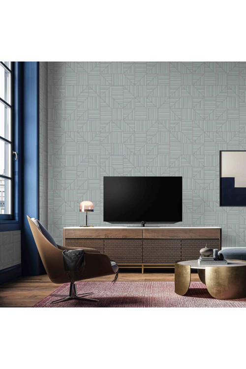 Geometrik Modern Desen Duvar Kağıdı | OMEGA 23209-5, Gri, Elyaf Taban (Non-Woven) - 16.5 m²