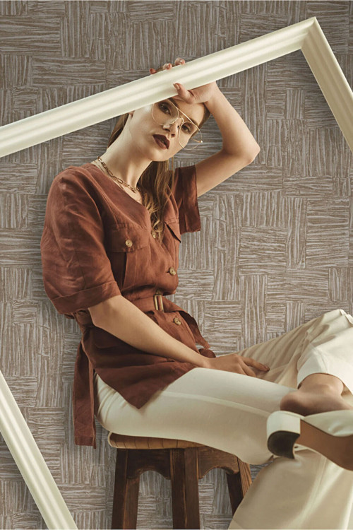 Urban Still Design Wallpaper | MUSE 25101-4, Koyu, Bej, Elyaf Taban (Non-Woven) - 16.5 m²