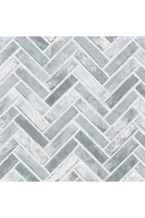 Modern Tuğla Desen Duvar Kağıdı | ROKA 23105-2, Gri, Mavi, Elyaf Taban (Non-Woven) - 16.5 m²