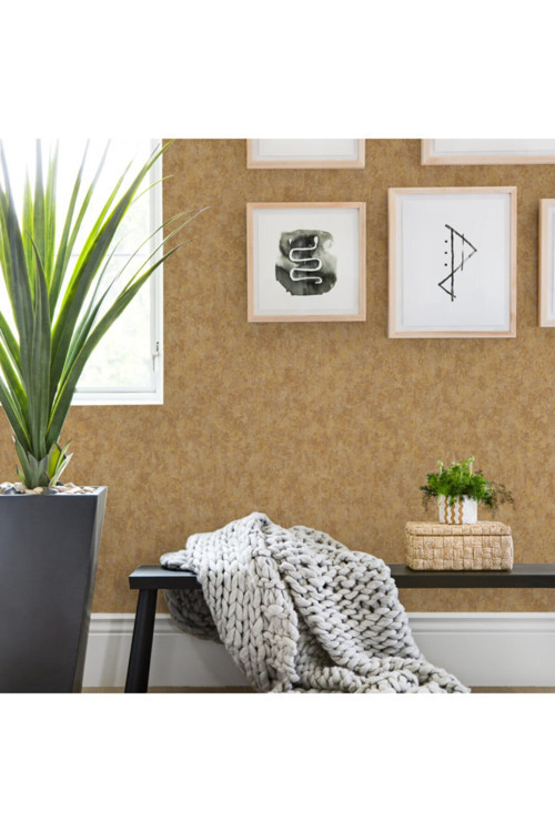 Soyut Dokulu Deseni İle Duvar Kağıdı | SEVEN 7817-3, Kahverengi, Altın, Elyaf Taban (Non-Woven) - 16.5 m²