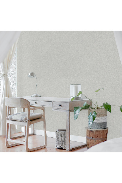 Düz Desen Duvar Kağıdı | ROCOCO 1404-4/15, Soluk Gri, Elyaf Taban (Non-Woven) - 16.5 m²