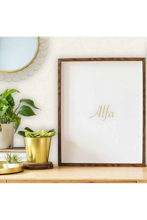 Kaba Keten Kumaş Dokulu Duvar Kağıdı | ALFA 3716-1, Beyaz, Kağıt Taban - 16.5 m²