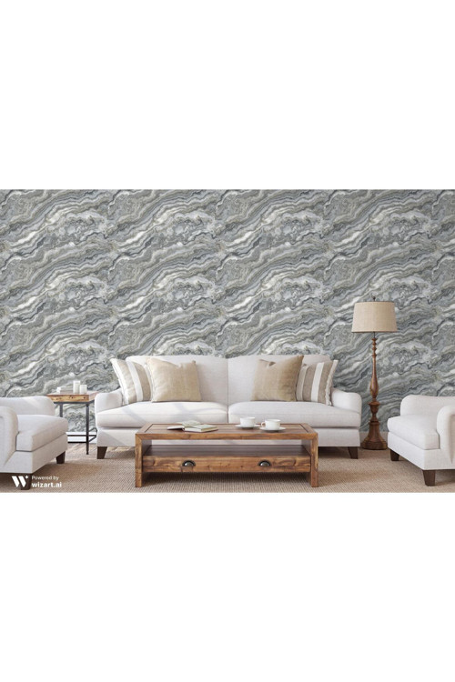 Modern Taş Desen Duvar Kağıdı | ROKA 23102-4, Gri, Elyaf Taban (Non-Woven) - 16.5 m²