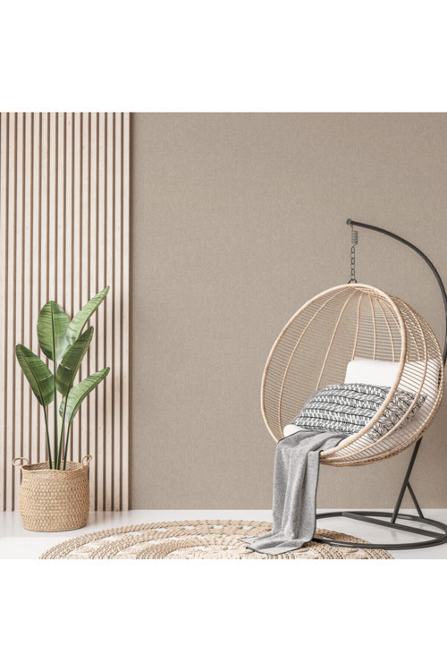 Kaba Doğal Keten Kumaş Desenli Duvar Kağıdı | ALFA 3719-3, Bej, Kağıt Taban - 16.5 m²