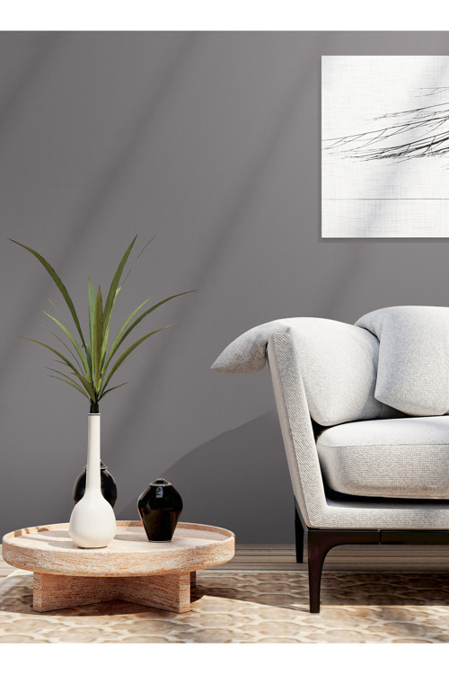 Modern Düz Desen Duvar Kağıdı | HUE 24205-4, Gri, Elyaf Taban (Non-Woven) - 16.5 m²