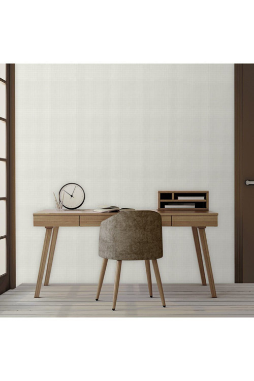 Düz İnce Tekstil Doku Desen Duvar Kağıdı | ALFA 3718-1, Krem, Beyaz, Kağıt Taban - 16.5 m²