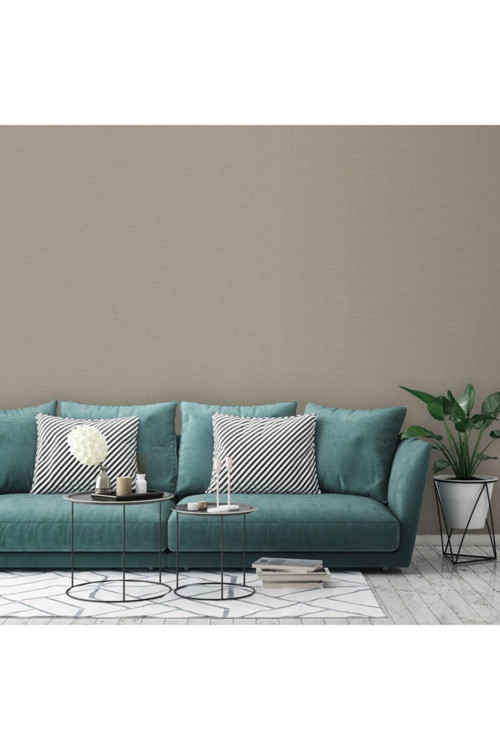 Kaba Keten Kumaş Dokulu Duvar Kağıdı | ALFA 3716-6, Bej, Koyu, Kağıt Taban - 16.5 m²