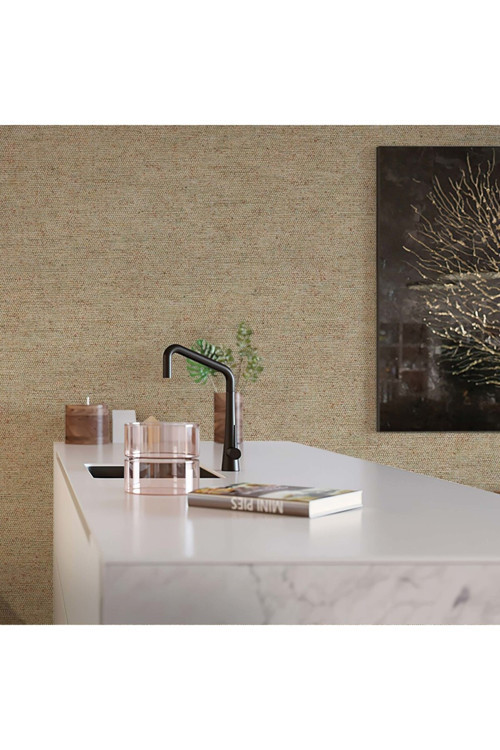 Düz Keten Tekstil Dokulu Duvar Kağıdı | SEVEN 7816-8, Kahverengi, Açık, Elyaf Taban (Non-Woven) - 16.5 m²