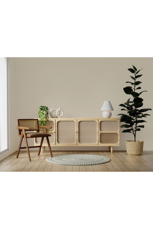 Modern Düz Desen Duvar Kağıdı | HUE 24201-13, Bej, Elyaf Taban (Non-Woven) - 16.5 m²