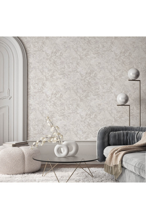 Modern Taş Desen Duvar Kağıdı | ROKA 23101-6, Beyaz, Elyaf Taban (Non-Woven) - 16.5 m²