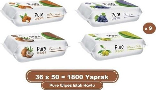 Pure Wipes Islak Havlu 36X50 (1800YAPRAK)