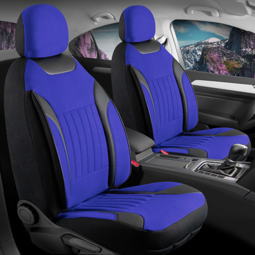 BMW 1 Serisi 118i Uyumlu Lüx Deri Detaylı Tay Tüyü Oto Koltuk Kılıfı Ön Arka Takım Edition Serisi MAVİ