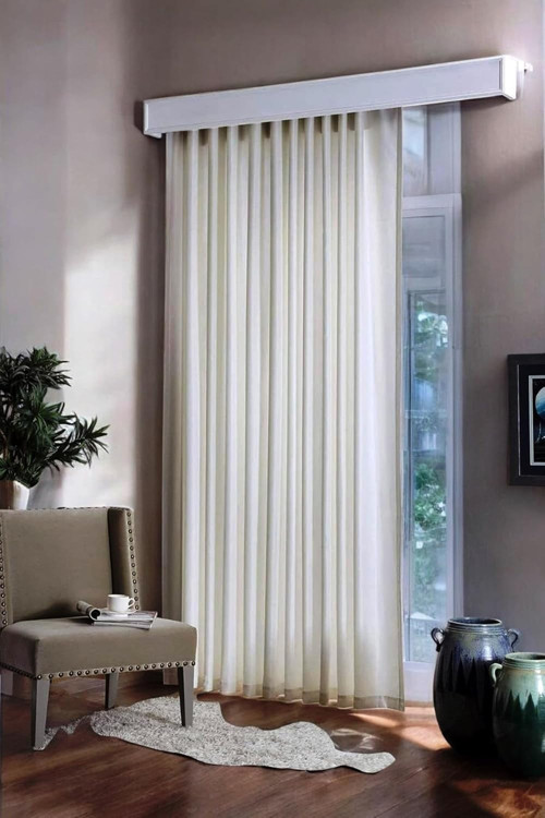 Hazır Saten Güneşlik Perde Ekru Renk (300x190cm)