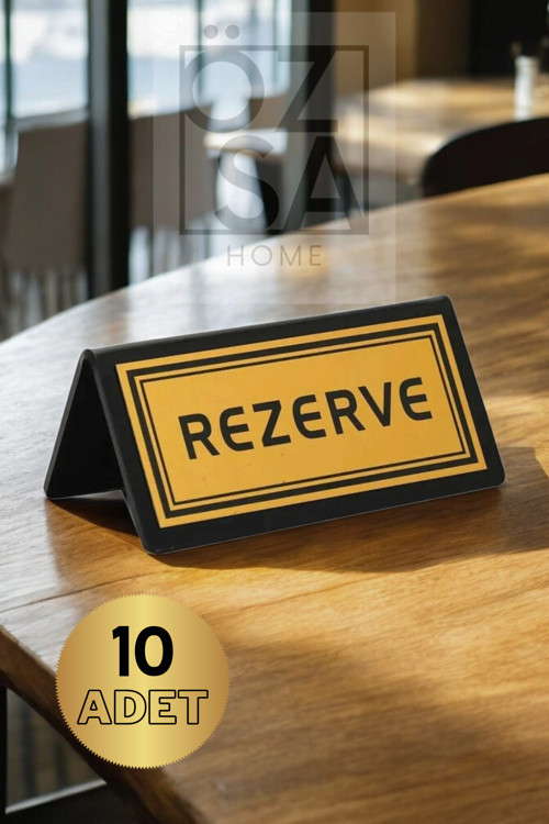 10 Adet Masa Rezerve Yazısı Kafe Lokanta Restoran Için Rezerve Plaka Pleksi 10x5cm