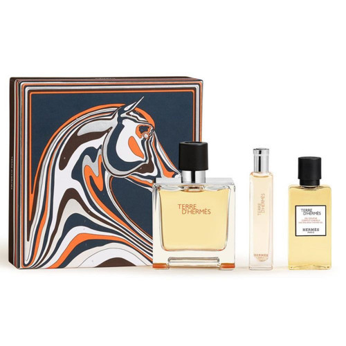 Terre d'Hermes Parfum 75 ml + 15 ml + Shower Gel 40 ml Erkek Parfüm Seti