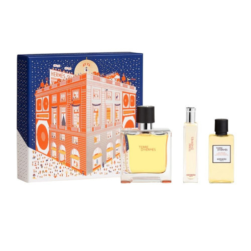Terre D'Hermes Parfum 75 ml + 15 ml + 40 ml Shower Gel Erkek Parfüm Seti