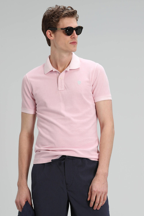 Vernon Spor Polo Erkek Tişört Açık Pembe