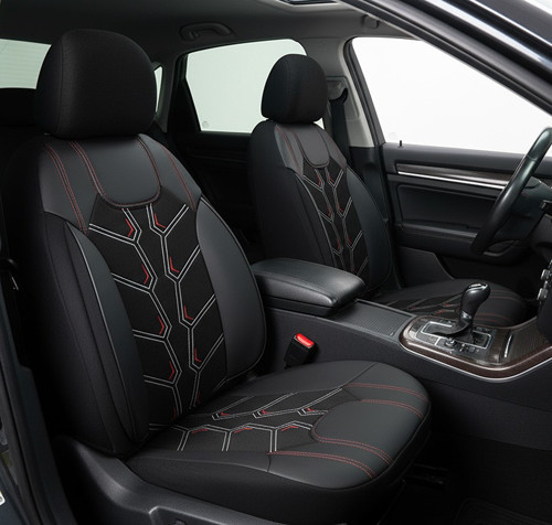 Suzuki Baleno Uyumlu Lüx Deri Detaylı Keten Oto Koltuk Kılıfı Ön Arka Takım KARACA DARK SİYAH