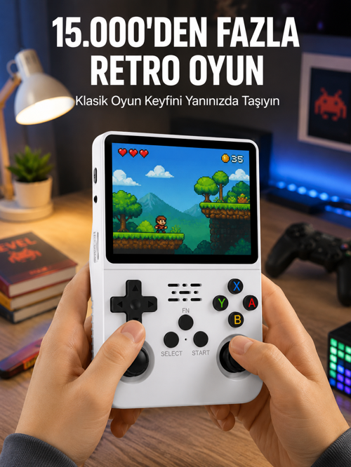 popüler Taşınabilir Retro Oyun Konsolu Geniş Ekran ve Çoklu Emülatör Desteği Yeni Nesil 2026