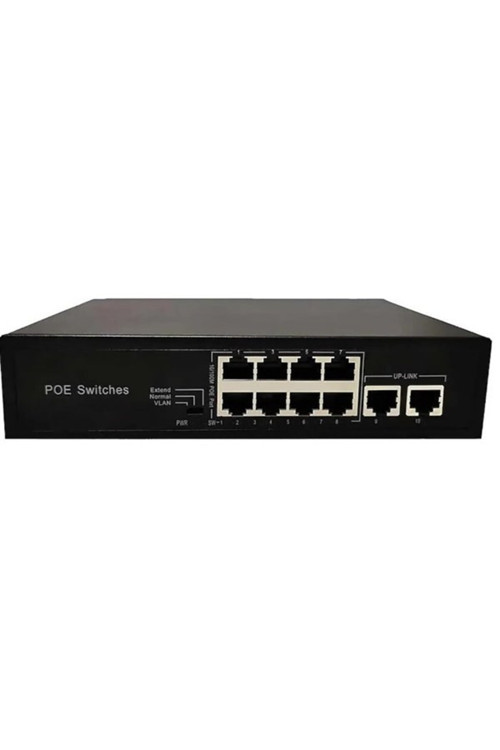 8port PoE 96w 2-Uplink 10/100 Yönetilemez Switch 08ODS-R-8P2U