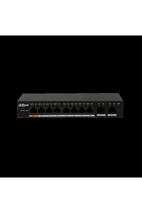 Pfs3010-8et-96, 8 Port, Megabit, Poe 96w, 2 Port Gigabit Uplink, Yönetilemez, Masaüstü Switch