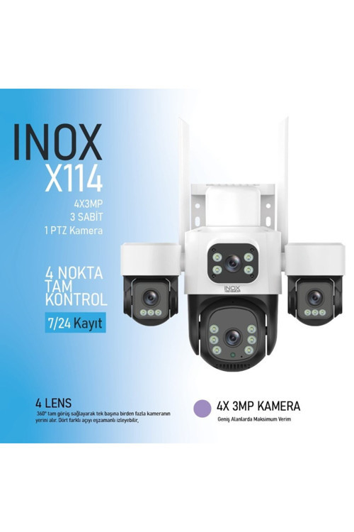 X114 3+3+3+3 MP Dört Lensli 3.6mm WiFi PTZ Kamera