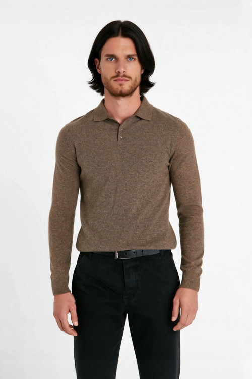 Erkek Smart Polo Yaka Triko Kazak Fitted Kalıp Uzun Kollu Günlük Tarz İçin İdeal Seçim Kaliteli