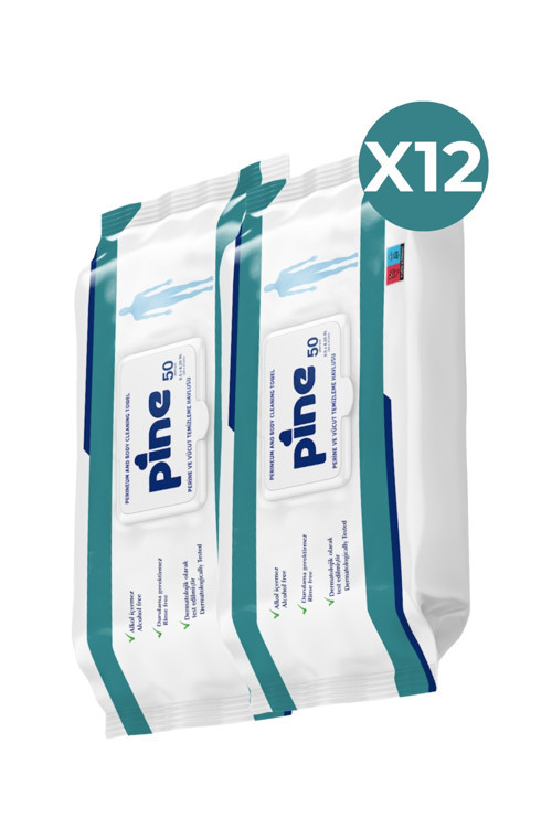 Alkolsüz Hasta Perine Ve Vücut Temizleme Havlusu 50 X 12 Paket