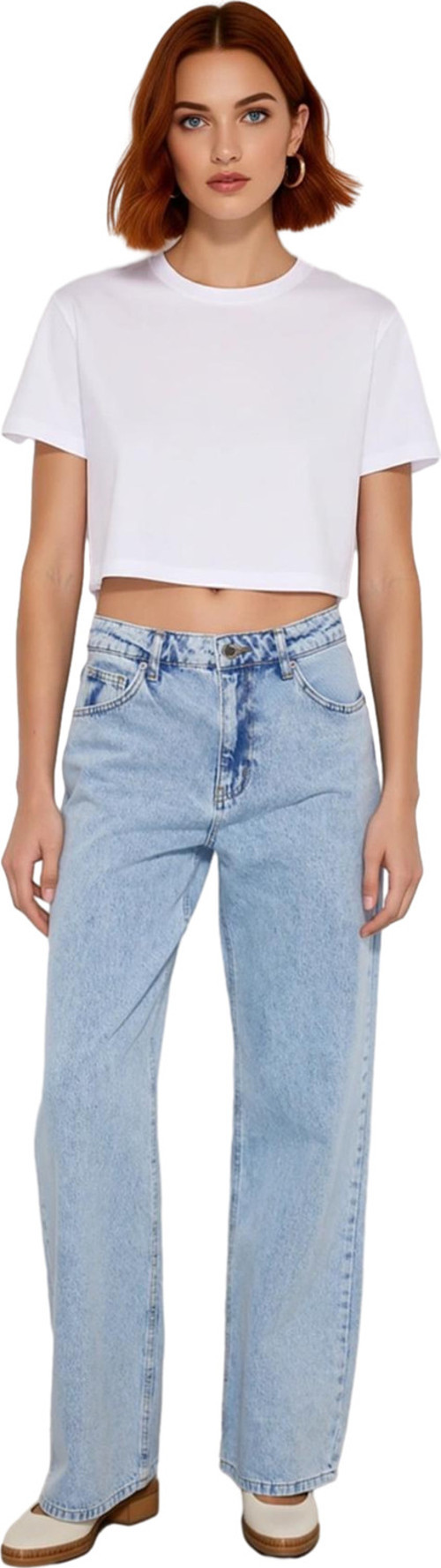 Kadın Pamuk Denim Wide Leg Jean Yüksek Bel Rahat Günlük Stil Hafta Sonu Yaz Aylarının Vazgeçilmezi