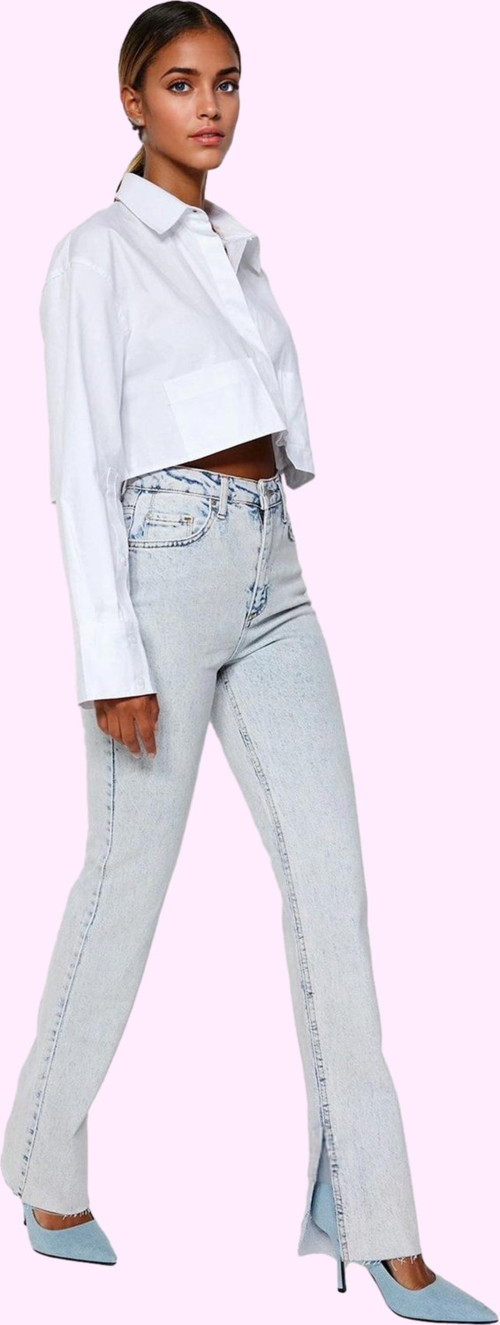 Kadın Denim Flare Jean Yüksek Bel 5 Cep Esnek Günlük Ve Şık Kombinler Yaz Aylarının Vazgeçilmezi
