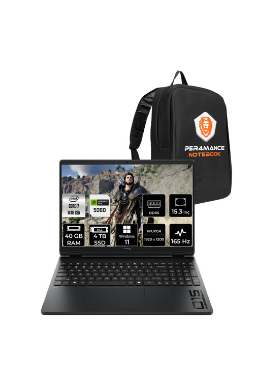 Hyperx Omen 15 i7-14650HX 40GB 4TB SSD RTX5060/8GB 15.3" WUXGA 165Hz W11P Gaming Laptop