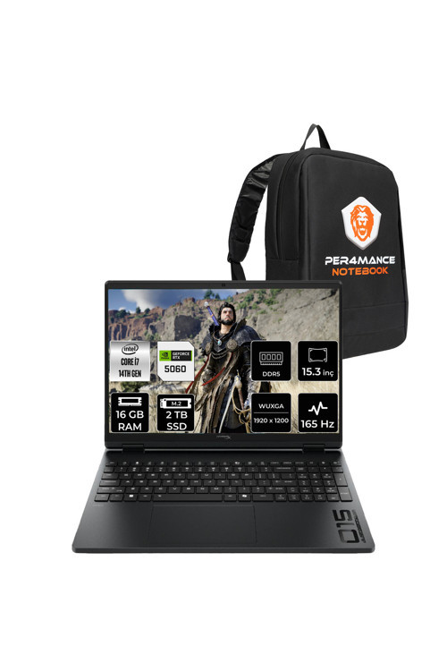 Hyperx Omen 15 i7-14650HX 16GB 2TB SSD RTX5060/8GB 15.3" WUXGA 165Hz FDOS Gaming Laptop