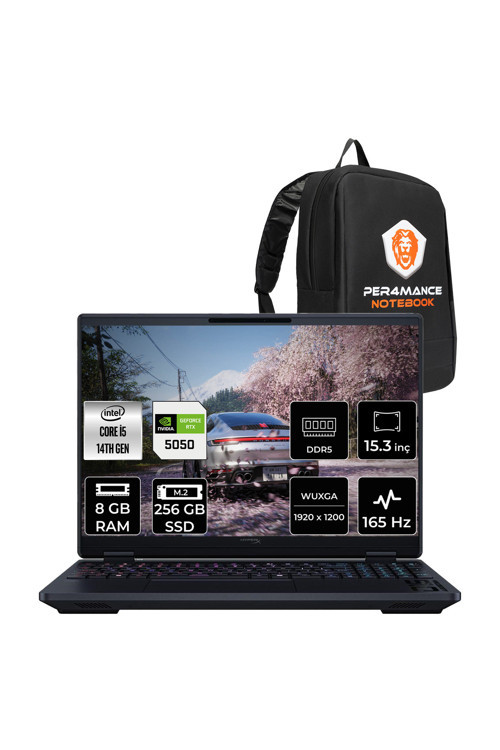 Hyperx Omen 15 i5 14500HX 8GB 256GB SSD RTX5050/8GB 15.3" WUXGA 165Hz FDOS Gaming Laptop