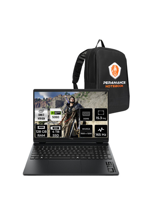 Hyperx Omen 15 i7-14650HX 128GB 4TB SSD RTX5060/8GB 15.3" WUXGA 165Hz FDOS Gaming Laptop
