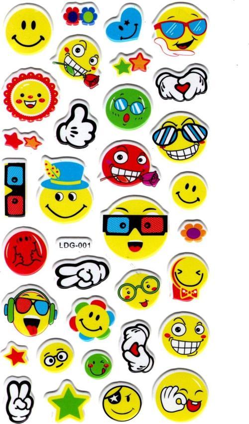 Sticker Kabartmalı Stiker Defter, Planlayıcı Etiket (Ldg001)-17x9 cm - Havalı Emoji