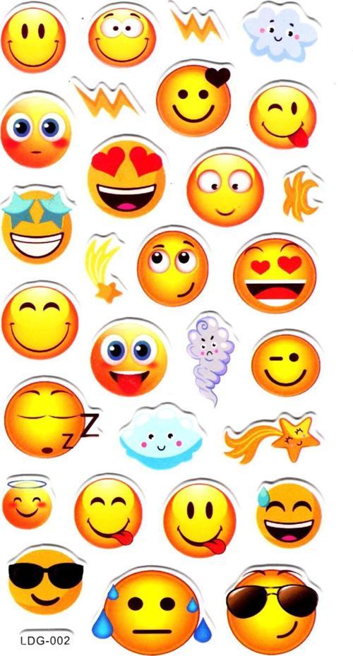 Sticker Kabartmalı Stiker Defter, Planlayıcı Etiket (Ldg002)-17x9 cm - Sevimli Emoji