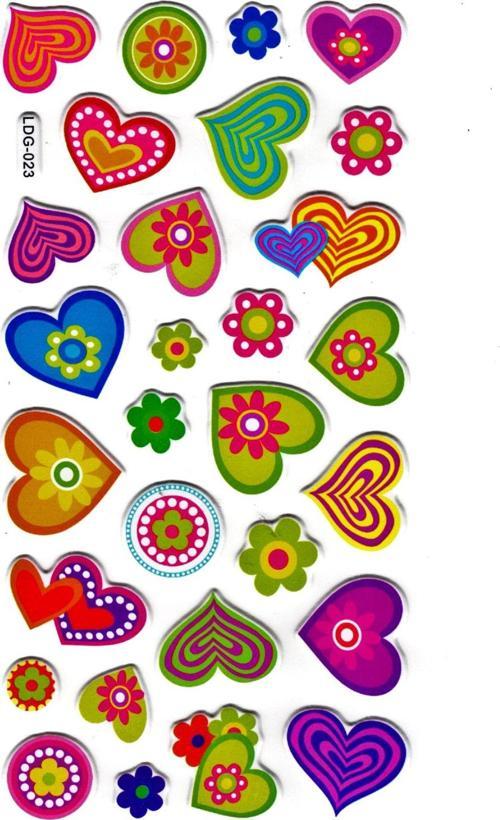 Sticker Kabartmalı Stiker Defter, Planlayıcı Etiket (Ldg023)-17x9 cm- Desenli Kalp