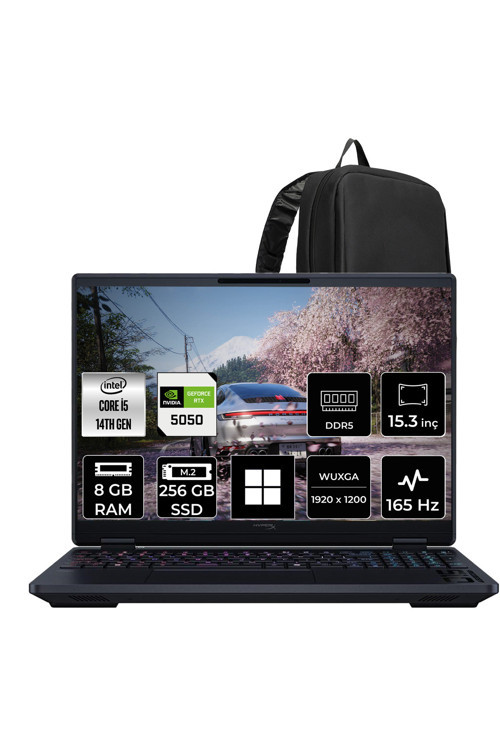 Hyperx Omen 15 i5 14500HX 8GB 256GB SSD RTX5050/8GB 15.3" WUXGA 165Hz W11P Gaming Laptop