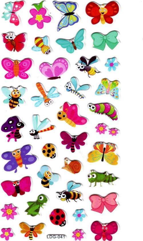 Sticker Kabartmalı Stiker Defter, Planlayıcı Etiket (Ldg041)-17x9 cm- Kelebek Arı