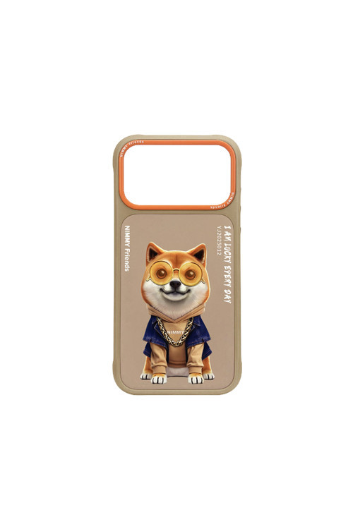 iPhone 17 Pro Max Uyumlu 3D Gözlük Shiba Köpek Detaylı Nakış İşlemeli Kabartmalı Cool Glasses Kılıf