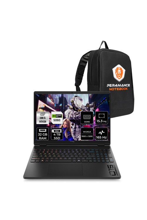 Hyperx Omen 15 i5-14500HX 32GB 4TB SSD RTX5060/8GB 15.3" WUXGA 165Hz FDOS Gaming Laptop