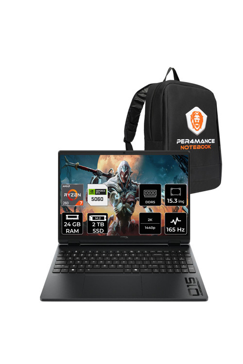 Hyperx Omen 15 Ryzen 7 260 24GB 2TB SSD RTX5060/8GB 15.3" WUXGA 165Hz FDOS Gaming Laptop