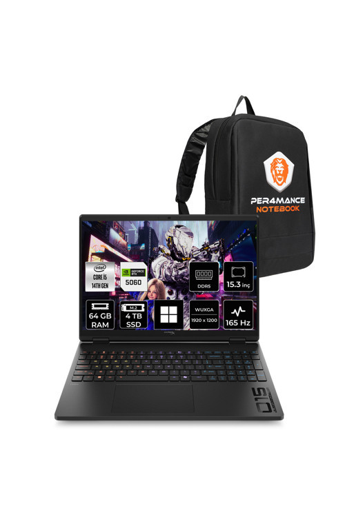 Hyperx Omen 15 i5-14500HX 64GB 2TB SSD RTX5060/8GB 15.3" WUXGA 165Hz W11H Gaming Laptop