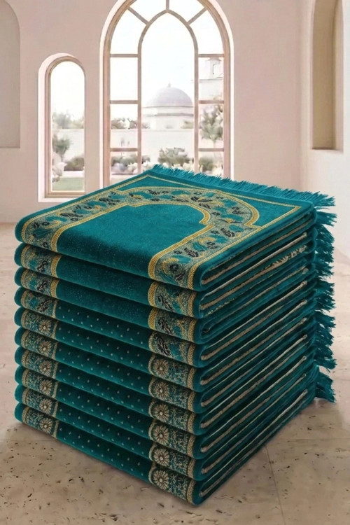 10 Adet Kadife Seccade Yeşil Hac Ve Umre Hediyesi 500 gr