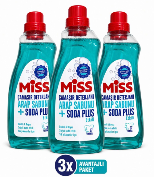 Çamaşır Deterjanı 3 Adet Arap Sabunu+Soda Plus Etkili