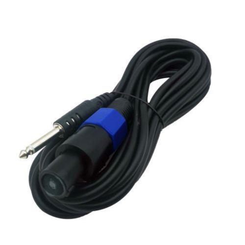 6.3mm Mono Speakon Tip Dişi 5mt Mikrofon Kablo Siyah Renk