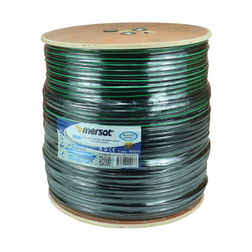 RG6-U6 Cu-Cu Bakır Yeşil Anten Kablo 300 Mt