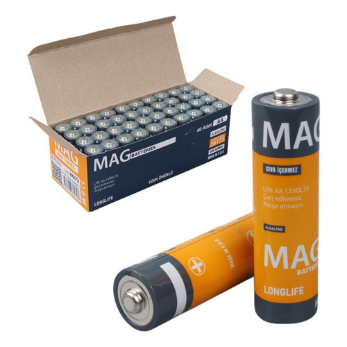 MG-26173 Alkalin AA 40'lı Paket Kalem Pil (AA,LR6, AM-3)