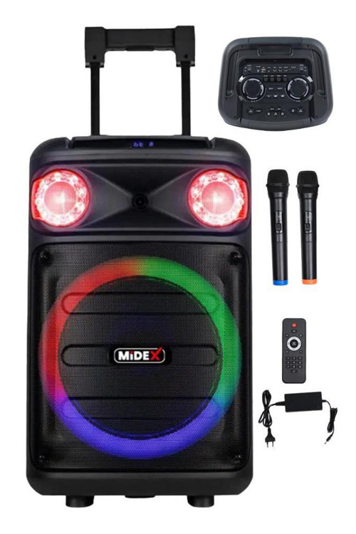 MXR-1300 FM Radyolu Mikrofonlu Şarjlı Portatif Taşınabilir Ses Sistemi Hoparlör 1300W
