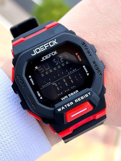 G-SHOCK Kasa Siyah/Kırmızı Digital 5 Atm Suya Dayanıklı 2 Yıl Garantili Spor Kol Saati J-GS10